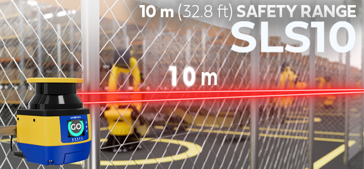 SLS10 - See farther. Protect more. The world's first 10 m safety laser scanner